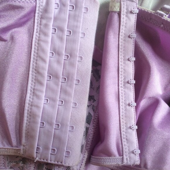 Purple Lace Cropped Y2K Coquette Fairy Underwire Satin Bustier Cami Size Small* - Picture 3 of 3